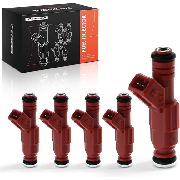 A-Premium Set of 5 Fuel Injectors Compatible with Volvo 850 1996-1997, S70 1998, V70 1998, 2.3L 2.4L, Gas