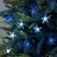thumbnail image 3 of Holiday Time 50-Count Multicolor LED Snowflake Christmas Lights, with Green Wire, 10.5', 3 of 4