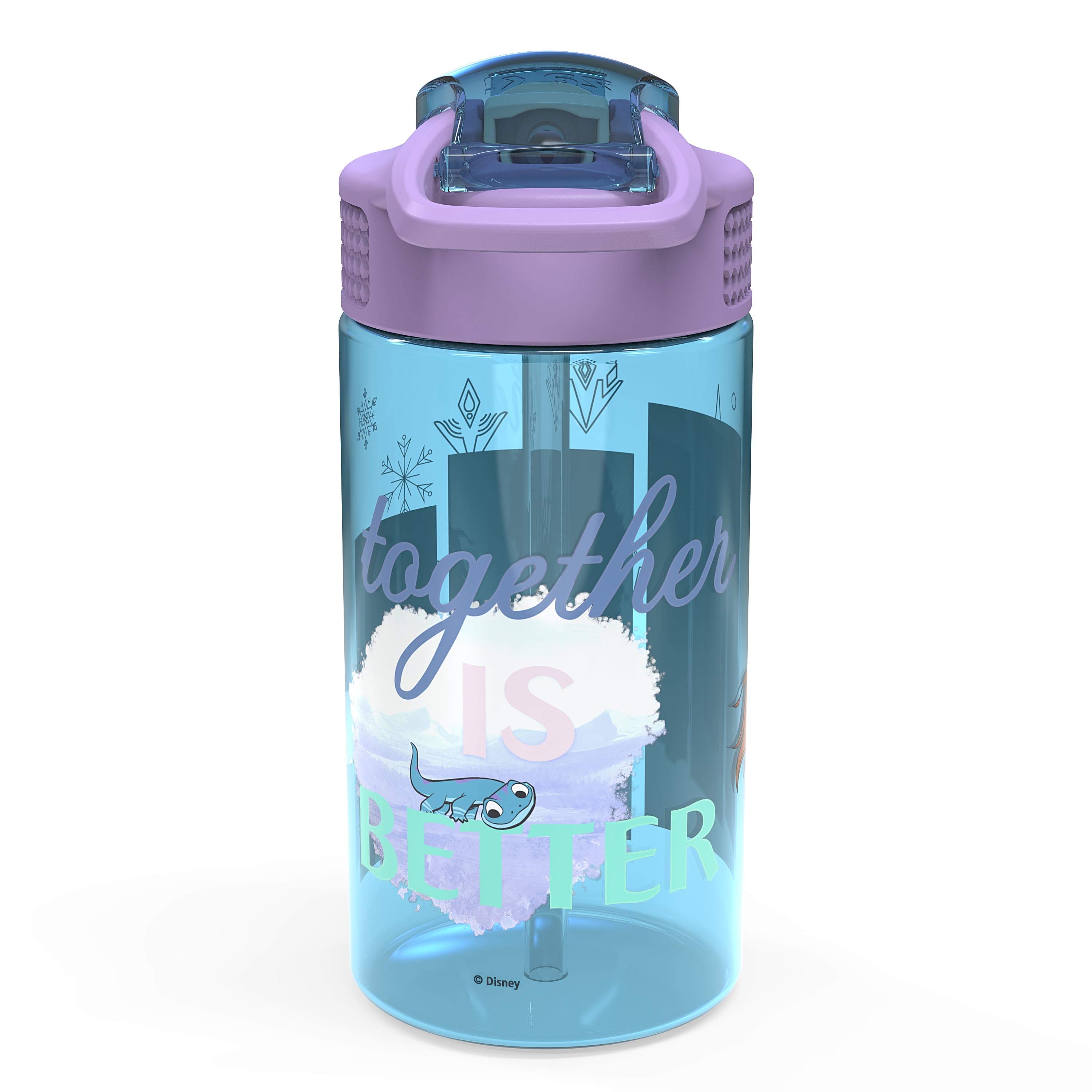 Zak Designs 16oz Plastic Kids' Water Bottle with Bumper and Antimicrobial Spout 'Woodlands-Alligators