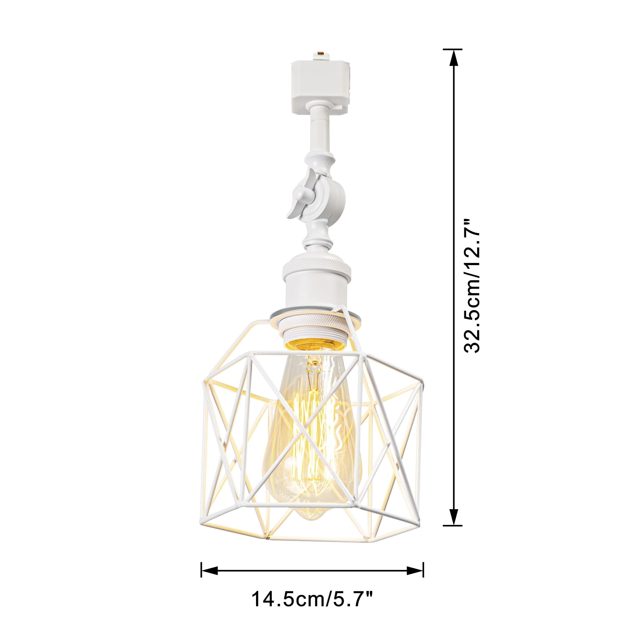 KAYYELAMP Minimalist White with Hollow Cage Shade H-Type Track Lighting E26 Base Adjustable Angle Direction For Home Office Pack Of 3