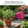 thumbnail image 3 of Metal Watering Can 1.5L. Modern Style Watering Pot with Handle and Long Spout, Rose, 3 of 10