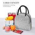 thumbnail image 5 of Yiaed Silver Mosaic Print Lunch Bag Adult Insulated Lunch Box, Leakproof Cooler Food Lunch Containers Reusable High Capacity Lunch Tote Bags-One Size, 5 of 6