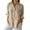 Khaki, variant on 3/4 Length Sleeve Womens Tops, Cotton Dressy Casual Blouses for Women, Women's Cotton And Linen Button Pocket Shirt Jacket T-shirt Home Casual T-shirt XXL