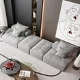 thumbnail image 4 of Modern Oversized Modular Sectional Sofa with 2 Ottoman and 2 seat,Sparkling Chenille Fabric Soft Cushion Sofa with 4 Pillows,4 PCS DIY Combination Tufted Sofa,No Assembly Required,GREY, 4 of 7