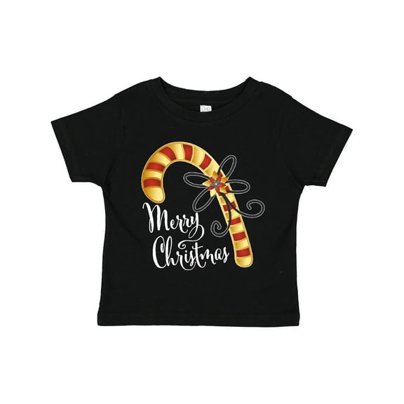 Inktastic Merry Christmas Red and Gold Candy Cane Boys or Girls Toddler T-Shirt