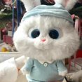 thumbnail image 5 of Conejo de peluche blanco de 35 cm con forma de bola de nieve, conejo kawaii, zanahoria de peluche con orejas móviles, muñeco de dibujos animados, juguete para niños, regalo de cumpleaños, 5 of 5