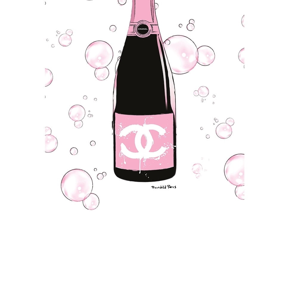 Fashion Glam Champagne Bottle - 14"X14" Canvas Artwork 16 x 20