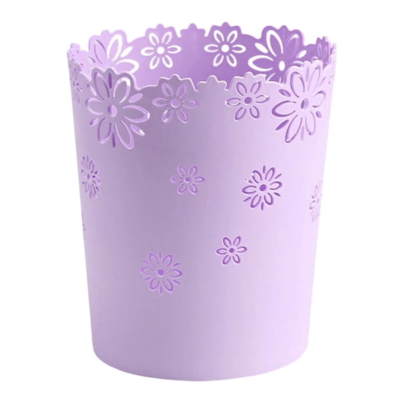 1x Round Trash Can Household Plastic No Lid for Kitchen Bathroom 26x21.5 cm, Clearance Purple Clearance Sale!