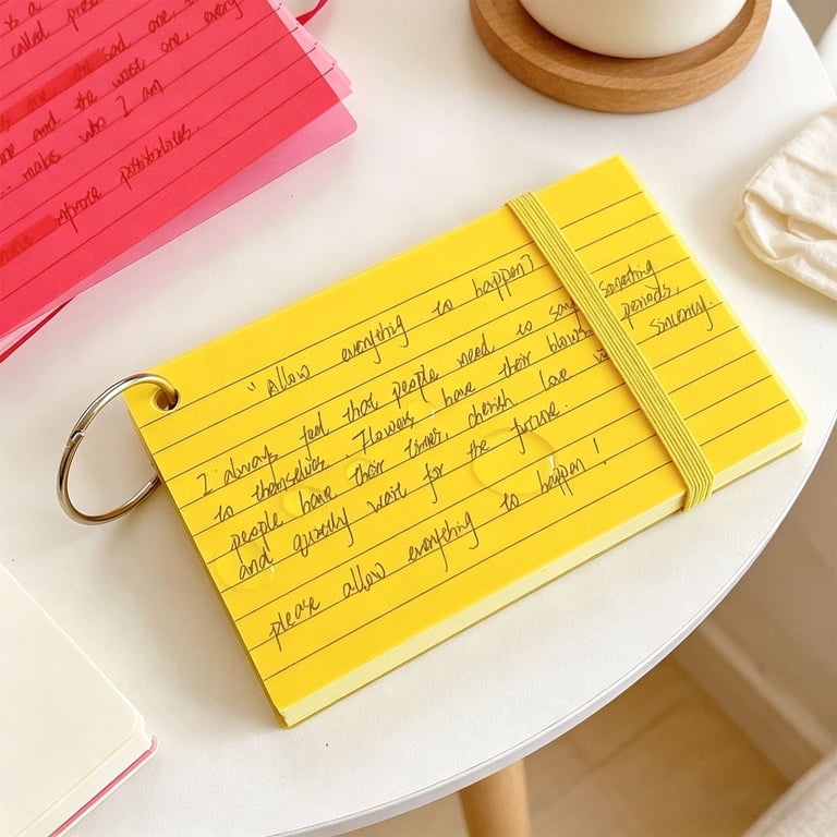 flash card ring binder zmybcpack 6 Pack 3x5 Inch Blank Cards with Rings (60 Sheets Each Pack), Blank Easy Flip Index Mini Study Cards for Studying while the single ring lets you quickly flip through each notation or memo Book Binder Rings for Index