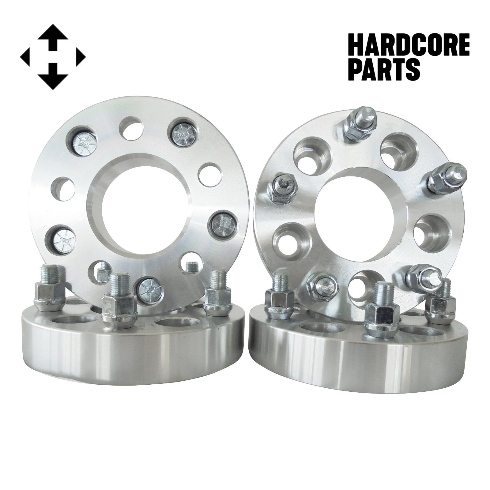 4 25mm Thick 5x108 to 5x114.3 Wheel Adapters Spacers 12x1.5 Studs