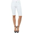 thumbnail image 4 of COUVER Women Ultra Stretchy Classic 5 Pocket Jeggings Bermuda Shorts Denim Light Pink White 3XL, 4 of 8