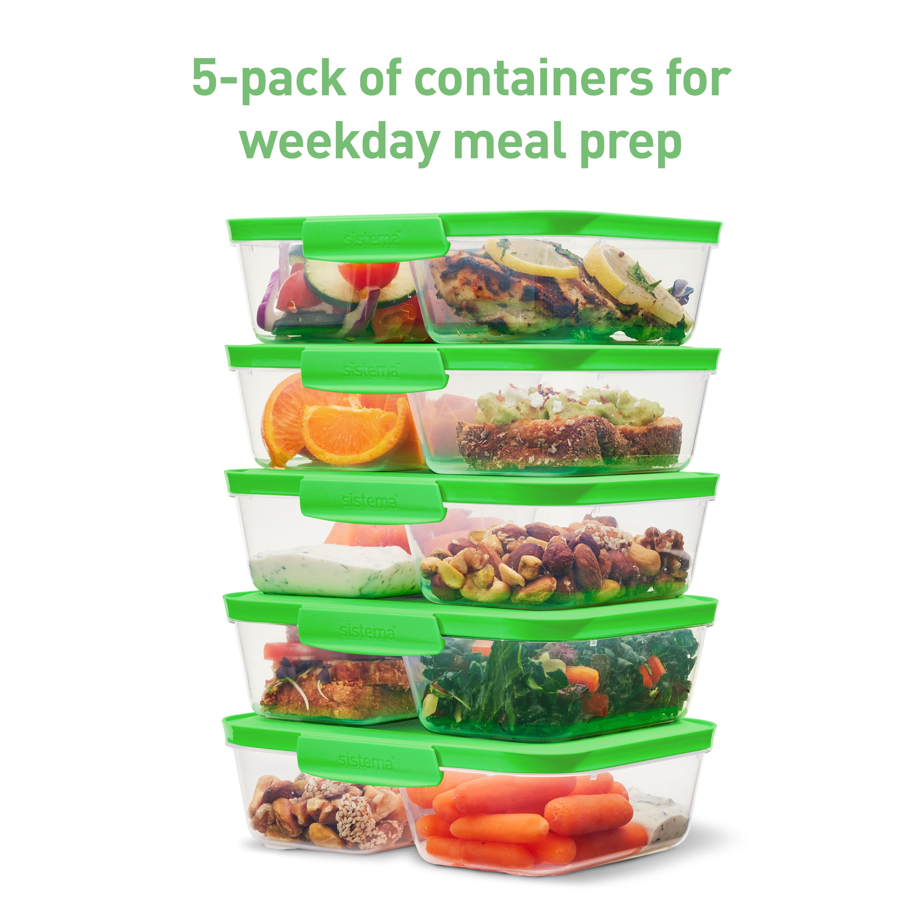 Sistema NEST IT Meal Prep Containers | 1.9 L | Airtight Food Storage  Containers with Compartments & Lids | BPA-Free | Recyclable with  TerraCycle® 