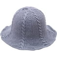 thumbnail image 2 of CoCopeaunts Fisherman Hat Women Winter Versatile Solid Color Chunky Cable Knit Basin Hat Folding Fashion Soft Warm Bucket Hats, 2 of 8