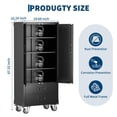 thumbnail image 3 of Black 2-Door Drawer Wheeled Metal Garage Tool Storage Cabinet, 3 of 7