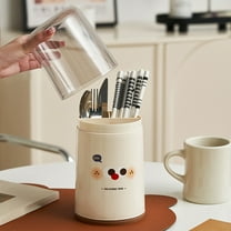 Szbaoan Kitchen Cutlery Storage Organizer, Knife Fork Spoon Chopsticks Drainage Rack, Plastic Utensil Holder with Compartments, 27x11.6x10.9cm Countertop Container