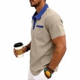 thumbnail image 6 of CBASIHI Mens Waffle Knit Polo Shirts with Key Pocket- Button Down Collar Performance Casual Short Sleeve Summer Lightweight T-Shirt for Men Khaki Size XL, 6 of 9