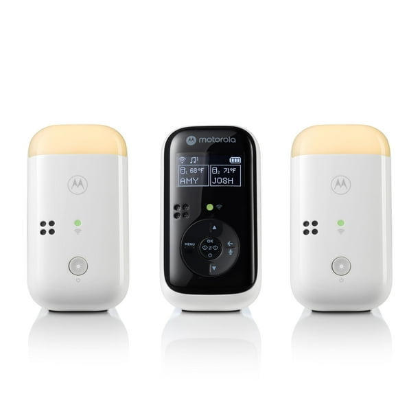 Motorola Nursery PIP15 Audio Baby Monitor, monitor infantil HD de doble habitación con luz nocturna, 1500 pies. Alcance, conversación bidireccional, incluye unidad para padres, 2 monitores