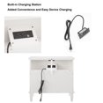 thumbnail image 2 of S-HOME Mid-century Modern Nightstand 2 Drawers Solid Wood Legs USB Ports & Outlets Bedside End Table - Elegant Storage Solution, 2 of 12