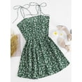 thumbnail image 5 of ZAFUL for Women's Party Cami Tiny Floral Mini Sleeveless Dress Sea Turtle Green M, 5 of 7