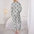 thumbnail image 3 of KLL Retro sketch flower lines Print Women's Long Sleeve Pajamas with Pants Sleepwear Loungewear 2 Set-X-Large, 3 of 8