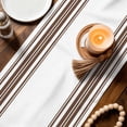 thumbnail image 3 of Brown Striped Table Runner 70 Inches, Farmhouse Simple Line Vertical Stripes Bed Runner Dresser Scarves Tabletop for Indoor Outdoor Parties/Ceremony/Banquet, 13" x 70", 3 of 9