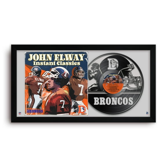 John Elway Denver Broncos 14" x 26" Framed Art Vinyl Album Print