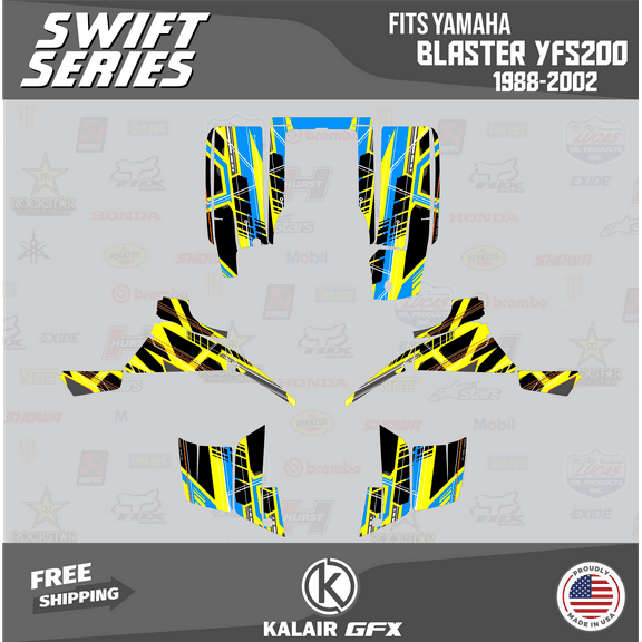 Kalair GFX Graphics Kit for Yamaha ATV BLASTER YFS 200 (1988-2002) Swift Series