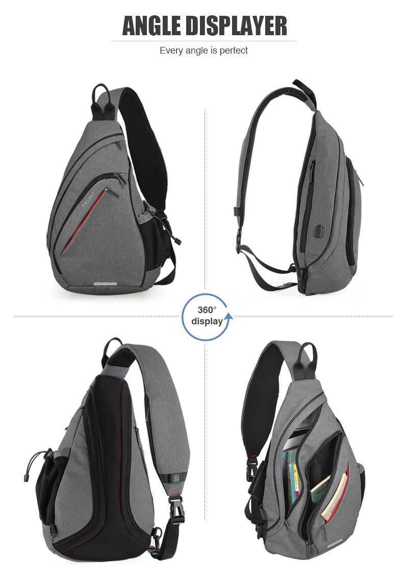 Buy Hanke Sling Bag Men Backpack Unisex One Shoulder Bag Hiking Travel  Backpack Crossbody with USB Port Versatile Casual Daypack, Black-19'',  11.81x5.11x18.7 Inch, Sling Backpacks at