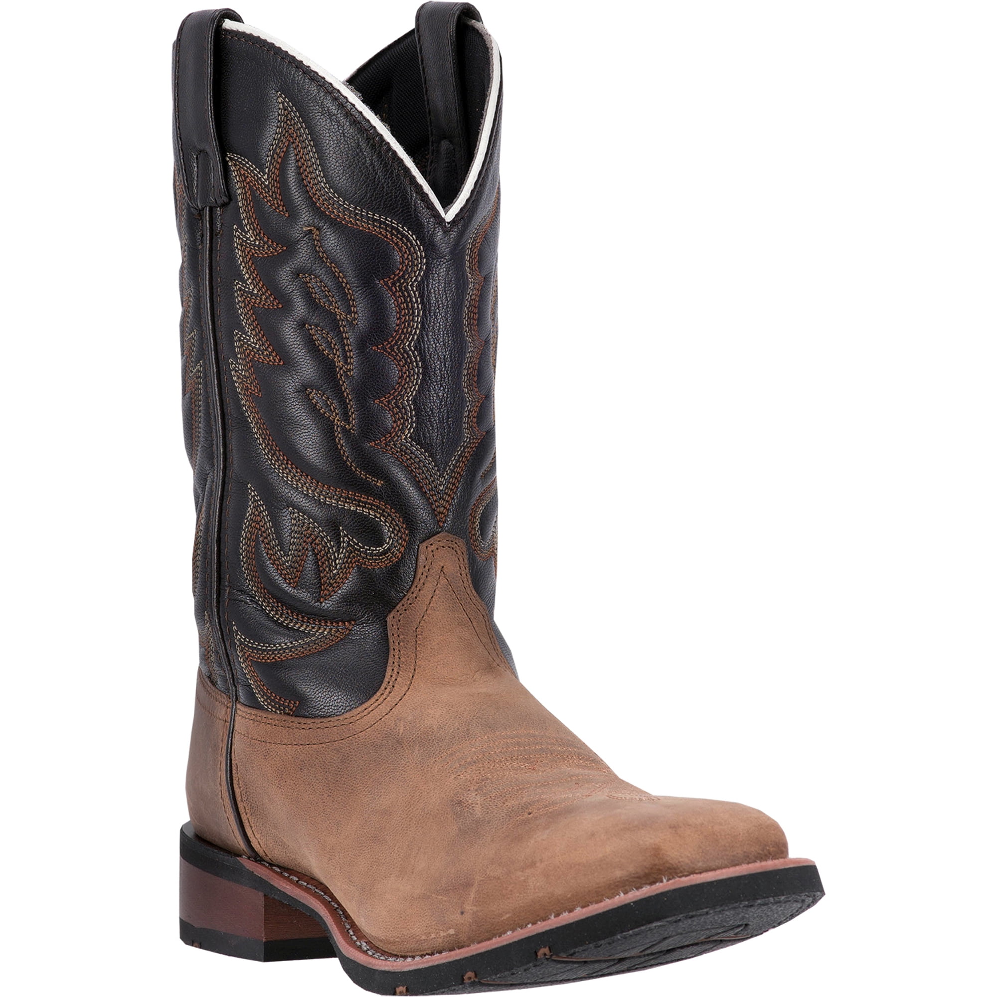 Laredo Laredo Mens Sand/Chocolate Cowboy Boots Leather Broad Square