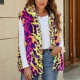 thumbnail image 4 of BiZtdJrK Todays Daily Sales Clearance Women's Faux Fur Vest Leopard Sleeveless Coat Jacket Winter Warm Waistcoat Outwear Padded Fluffy Fuzzy Vests Hot Pink S, 4 of 8