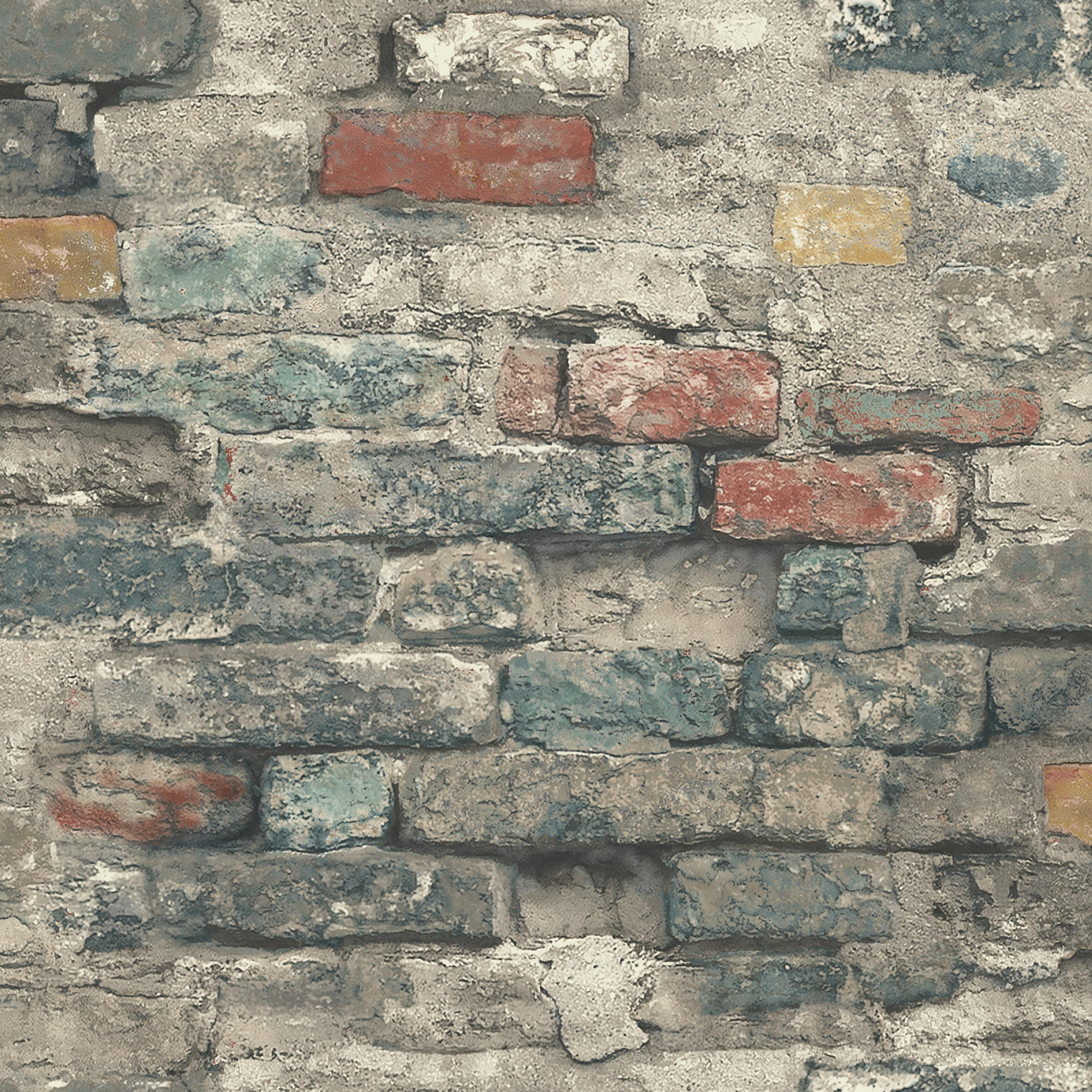 RoomMates Brick Alley Peel & Stick Wallpaper Red