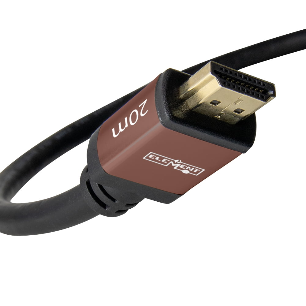 Element-Hz™ 4K HDMI Cable High Speed w/ Ethernet (Brown Ends = 20 Meters / 65.6ft)