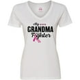 thumbnail image 3 of Inktastic Breast Cancer Awareness My Grandma is a Fighter Women's V-Neck T-Shirt, 3 of 5