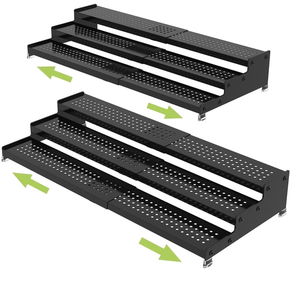 Jojocross Metal Spice Rack Organizer for Cabinet, 3 Tier Expandable Spice Storage shelf, Great for Kitchen Cabinets, Cupboard,Pantry and Countertop M