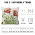 thumbnail image 5 of Nawypu  Poppies Pillow Cover Watercolor Poppy Flower Floral Stem Nature Orange Red Green Decorations Cushion Case for Sofa Couch, 5 of 5