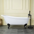 thumbnail image 2 of Aqua Eden VCTND673122ZB0 67-Inch Cast Iron Oval Single Slipper Clawfoot Tub (No Faucet Drillings) in White/Matte Black, 2 of 7