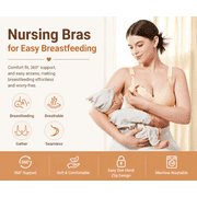 Momfree Nursing Bra, Seamless Maternity Bra with Jelly Strip Support, Buttery Soft Fabric for Breastfeeding