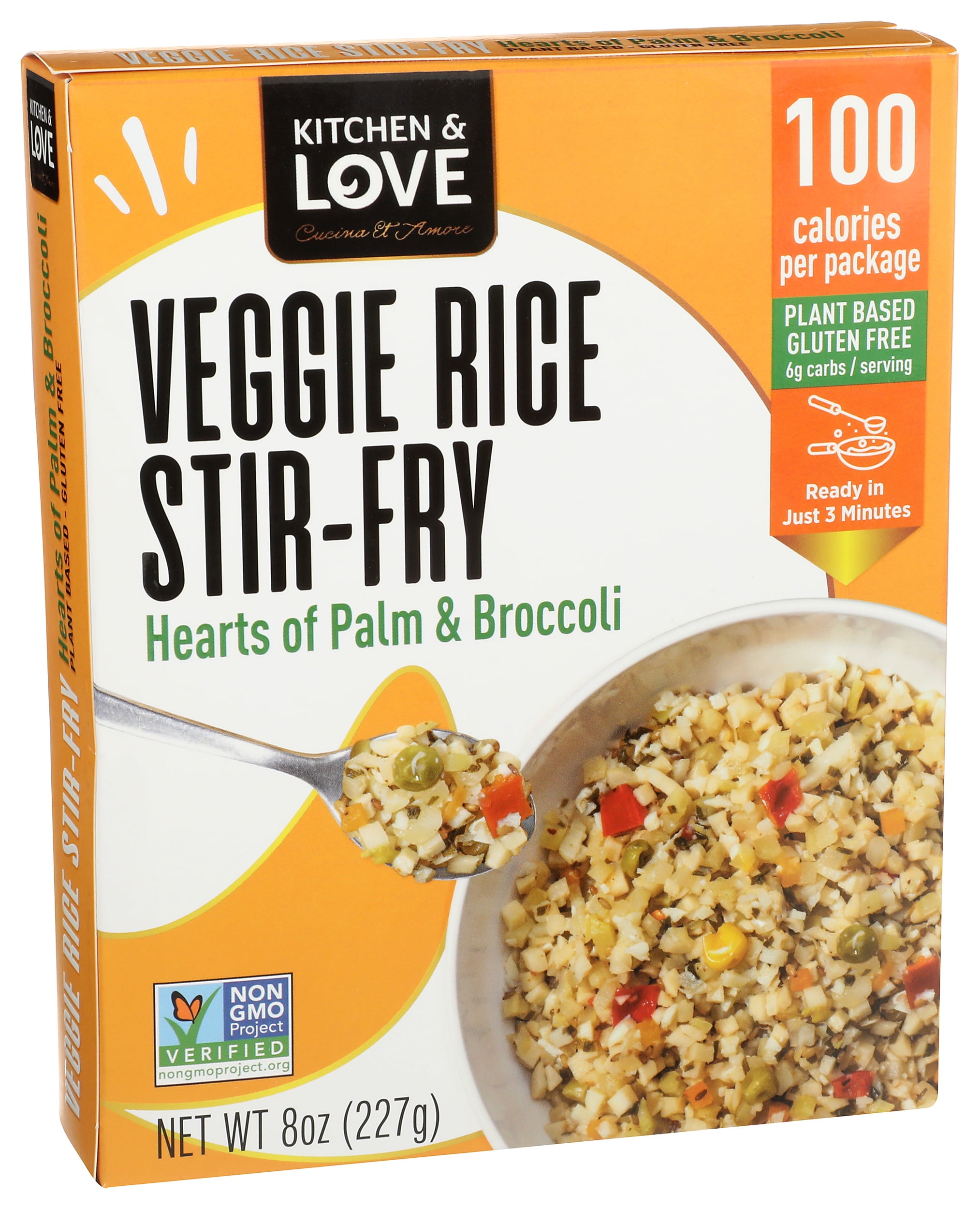 Pack of 6, Kitchen And Love Hearts of Palm Broccoli Veggie Rice Stir-Fry, 8 oz