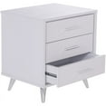 thumbnail image 4 of SEI Furniture Table de Chevet 3 Tiroirs en Blanc et Chrome, 4 of 13