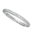 thumbnail image 1 of 14k White Gold Sparkle And Diamond Shape Pattern Bangle Bracelet, 7", 1 of 1
