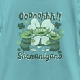 thumbnail image 2 of Girl's Toy Story St. Patrick's Day Little Green Men Ooooohhh Shenanigans Graphic Tee Tahiti Blue Medium, 2 of 4