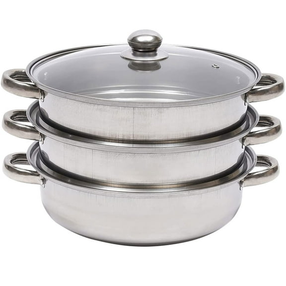 Liukekj 1 Set Household Food Steamer Pot Vegetable Steamer Cooker Cookware Multi-layer Steam Basket