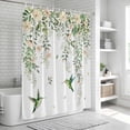thumbnail image 5 of Green Eucalyptus Leaves Shower Curtain Set - Small 36" x 72" Washable Bathtub Curtain with 12 Hooks, Birds Flowers Spring Watercolor Floral Waterproof Fabric Stall Shower Curtains for Bathroom Décor, 5 of 6