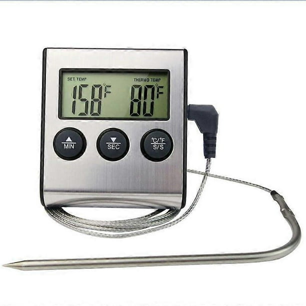 1-Pack Kitchen Food Thermometer Electronic Timer Probe Meat Thermometer Grilling
