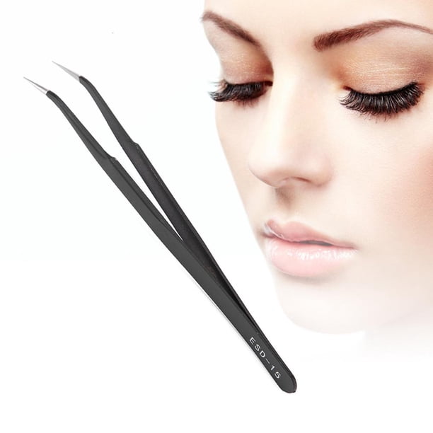 Las Pinzas de la pesta?a, el Acero Inoxidable del Maquillaje del Moho Las Pinzas del implante del Acero Inoxidable Manicure la Herramienta del Arte del Clavo(Pinzas Curvas) Ecomeon no