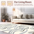 thumbnail image 2 of ODIKA 6'x9' Machine Washable Non-Slip Area Rug, Subtle Waveform Composition with Gradient Neutrals and Fluid Motifs High Traffic Rug, Ivory, 348984, 2 of 7