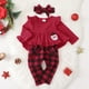 thumbnail image 2 of Conjunto de ropa navideña de Kucnuzki para niñas pequeñas con volantes en la parte superior, de 2 a 3 años, 2 of 6