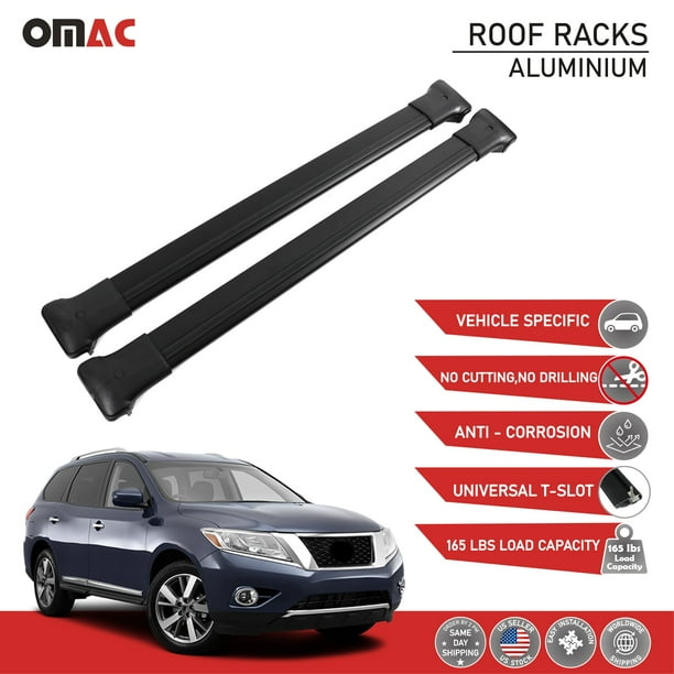 OMAC Roof Rack Cross Bars Luggage Carrier Alu Black for Nissan