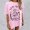 Pink, variant on Graphic Tennis Tees for Women T-Shirts Oversized Graphic Tee for Women Casual Tops with Print Design Comfortable Blend Everyday Wear Black L