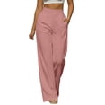 thumbnail image 2 of Mifsaly Womens Dress Pants for Work High Waisted Straight Leg Trousers Slim Fit Comfortable Business Casual Office Outfits with Pockets Pink,M, 2 of 8